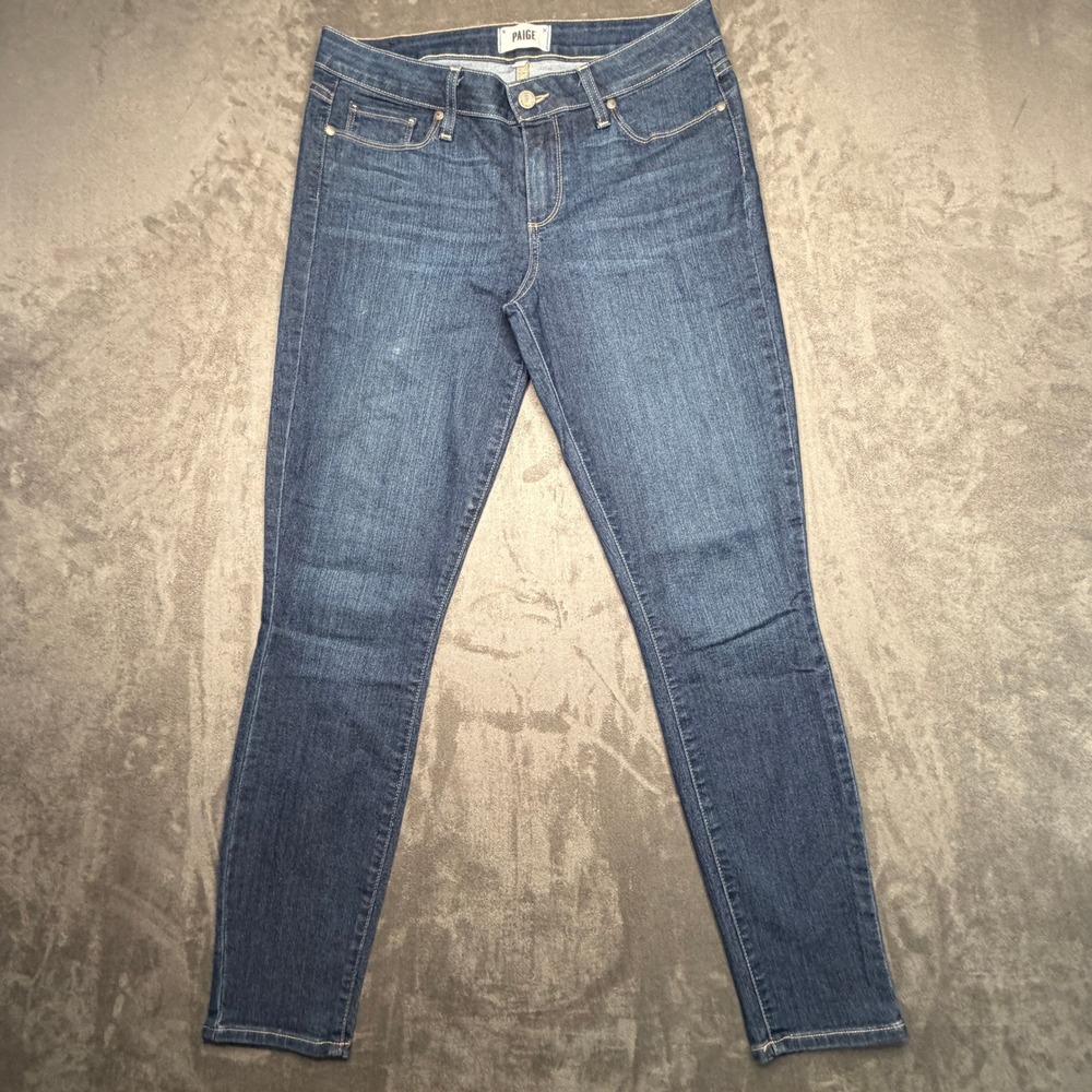 Paige Skinny Jeans Womens 30 Dark Wash Blue Mid Rise Denim Slim Fit